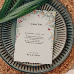 Simple Wildflower Wedding Reception Thank You Card<br><div class="desc">This Simple Wildflower Wedding Reception Thank You Card design is an elegant arrangement of classic gold geometric frames embellished with delicate boho floral greenery bouquets and stems. Featuring a palette of timeless ivory beige backgrounds with simple classic black typography and whimsical colorful wildflowers, creating a lovely and polished romantic feel....</div>