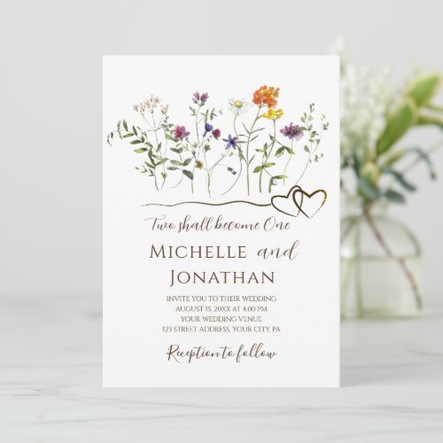 Simple Wildflowers Garden Floral Wedding Christian Invitation
