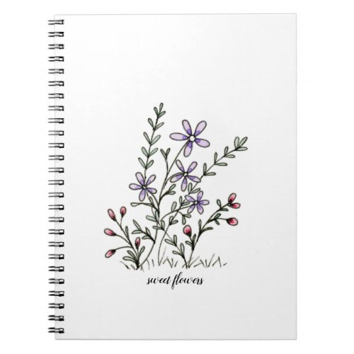 Simple Wildflowers Illustration Notebook