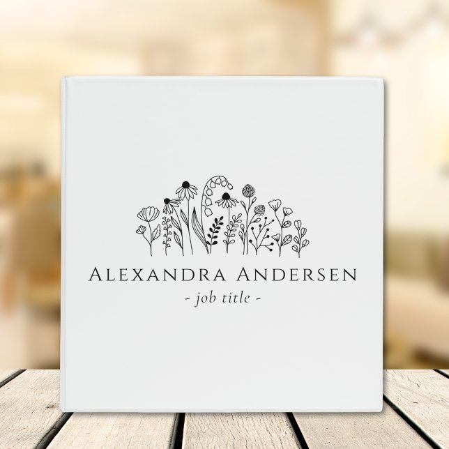 Simple Wildflowers Minimalist Floral 3 Ring Binder (Simple Wildflowers Minimalist Floral 3 ring binder )