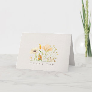 Simple Wildflowers Wedding Thank You card