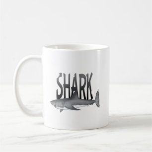 Simple Wildlife Animal Ocean Shark Typography Coffee Mug
