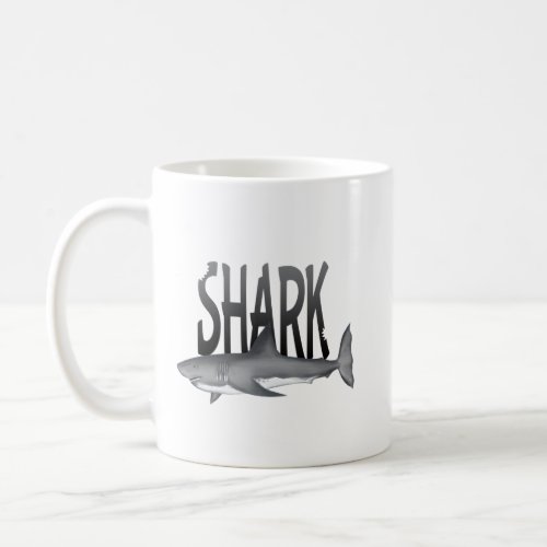 Simple Wildlife Animal Ocean Shark Typography  Coffee Mug