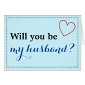 Simple "Will you be my husband?" Card (Front Horizontal)