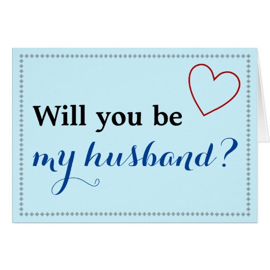 Simple "Will you be my husband?" Card (Front Horizontal)