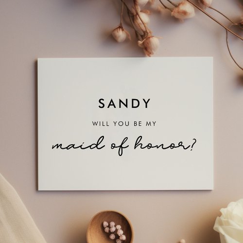 Simple Will you be my maid of honor Invitation