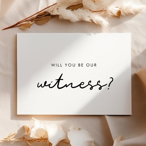 Simple Will you be our witness proposal card