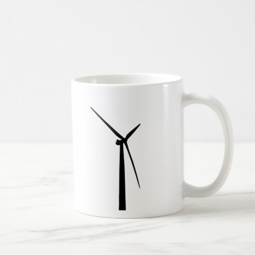 Simple wind turbine green energy silhouette coffee mug