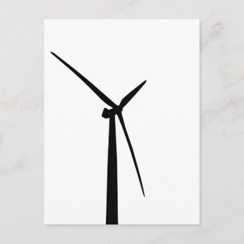 Simple Wind Turbine Green Energy Silhouette Postcard by iBella at Zazzle