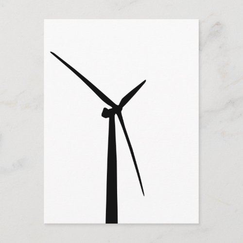 Simple wind turbine green energy silhouette postcard
