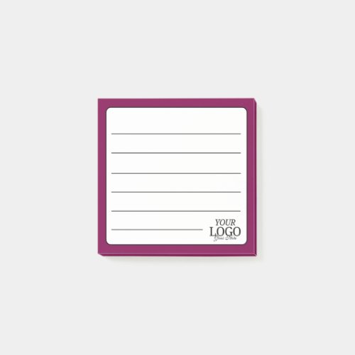 Simple Wine Colored Lined Logo Post-it Notes
