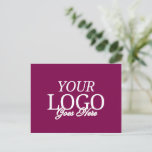 Simple Wine Company Logo With QR Code Business  Postcard