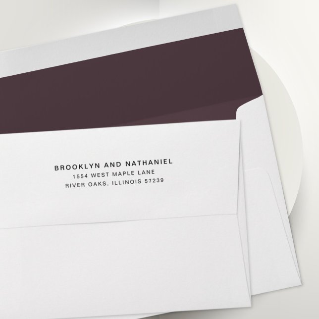 Simple Wine Return Address Lined Envelope (Creator Uploaded)