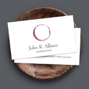 Simple Wine Stain Sommelier Bartender Business Card at Zazzle