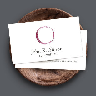Simple Wine Stain Sommelier Business Card