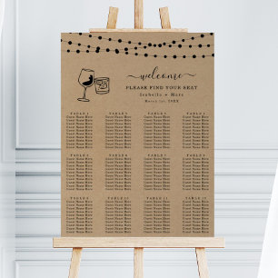Simple Wine & Whiskey Toast Wedding Seating Chart Foam Board