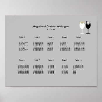 Simple Wineglasses Seating Chart by WeddingButler at Zazzle