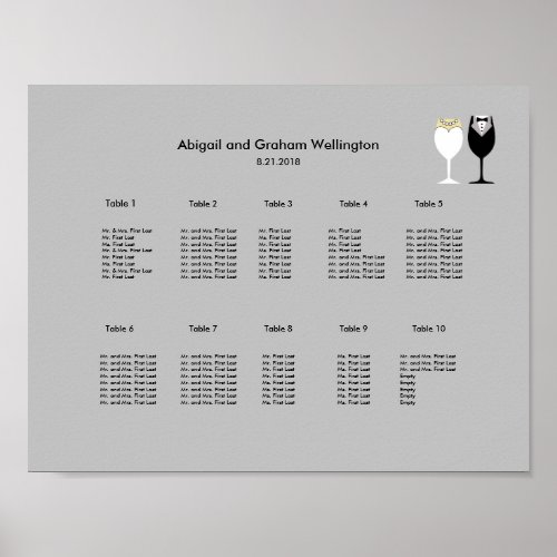 Simple Wineglasses Seating Chart