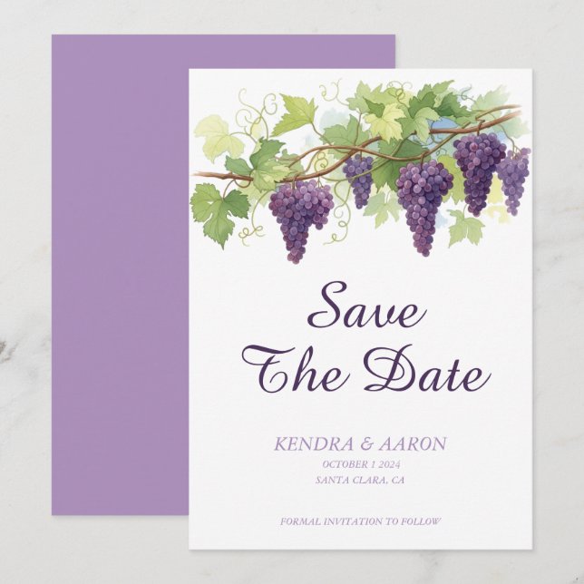Simple Winery Save The Date Invitation (Front/Back)