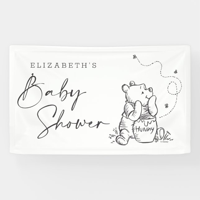 Simple Winnie the Pooh Baby Shower Banner (Horizontal)