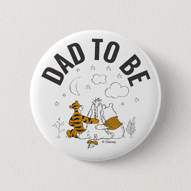 Simple Winnie the Pooh Baby Shower Button (Front)