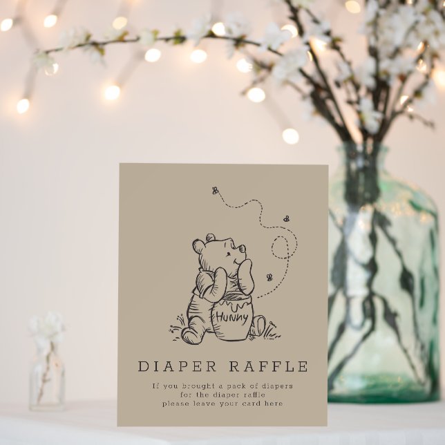 Simple Winnie the Pooh Baby Shower Diaper Raffle Foam Board (In Situ (Wedding))