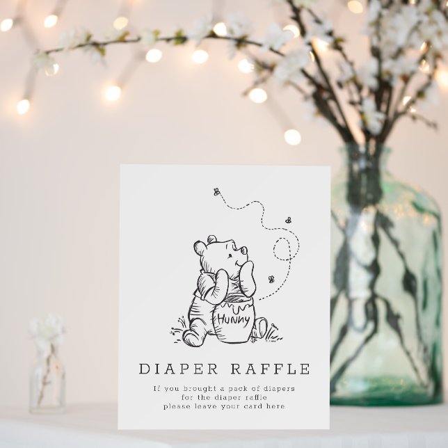Simple Winnie the Pooh Baby Shower Diaper Raffle Foam Board (In Situ (Wedding))