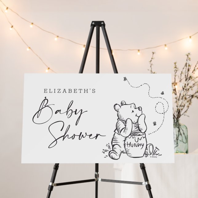 Simple Winnie the Pooh Baby Shower Foam Board (In Situ (Stand))