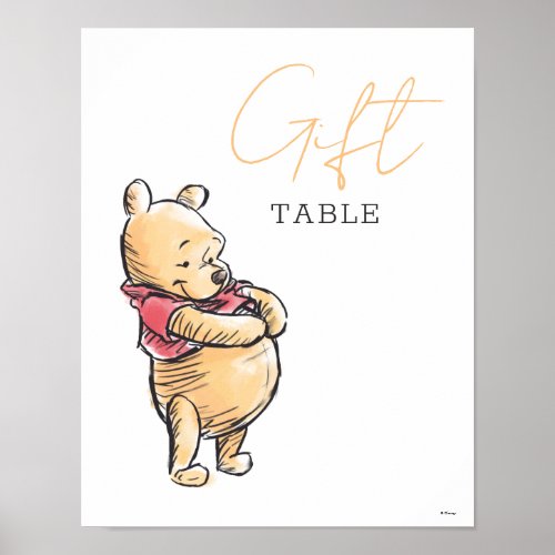 Simple Winnie the Pooh Baby Shower Gift Table Sign