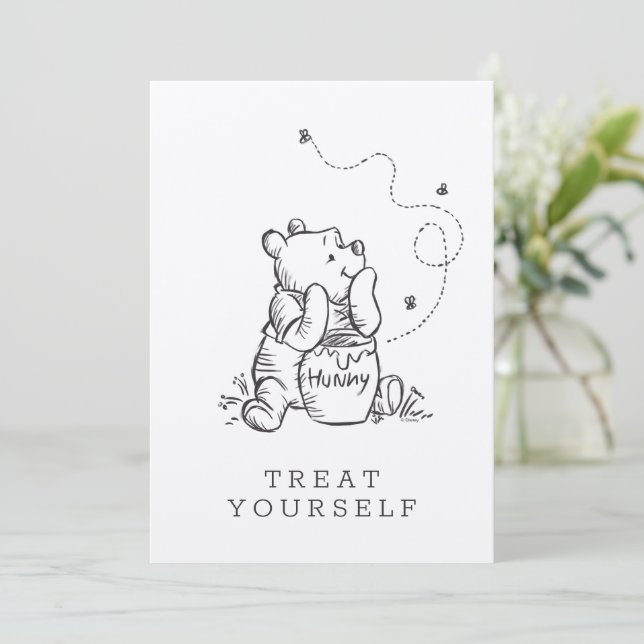 Simple Winnie the Pooh Baby Shower Invitation (Standing Front)