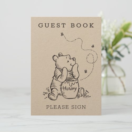 Simple Winnie the Pooh Baby Shower Invitation