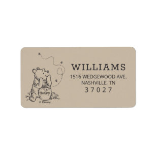 Simple Winnie the Pooh Baby Shower Label