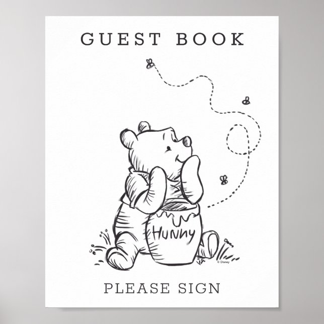 Simple Winnie the Pooh Baby Shower Poster (Front)