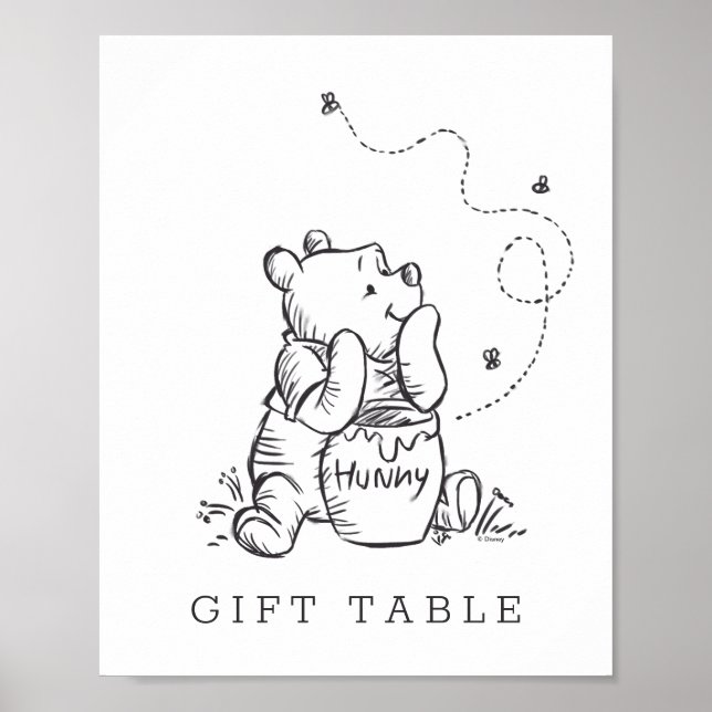 Simple Winnie the Pooh Baby Shower Poster (Front)