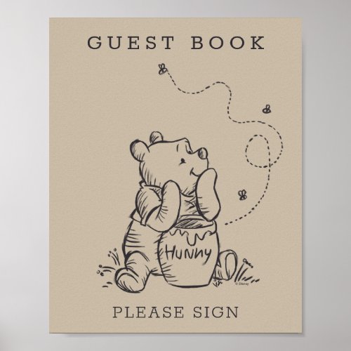 Simple Winnie the Pooh Baby Shower Poster