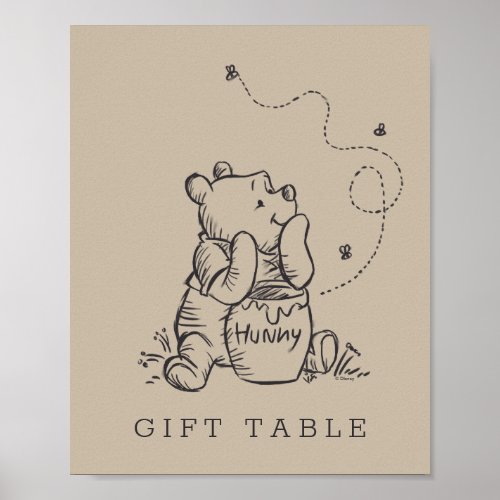 Simple Winnie the Pooh Baby Shower Poster