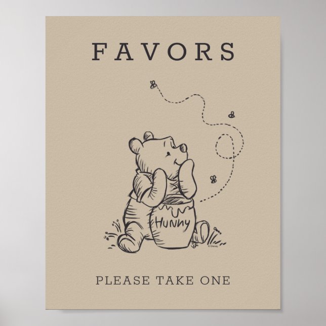 Simple Winnie the Pooh Baby Shower Poster (Front)