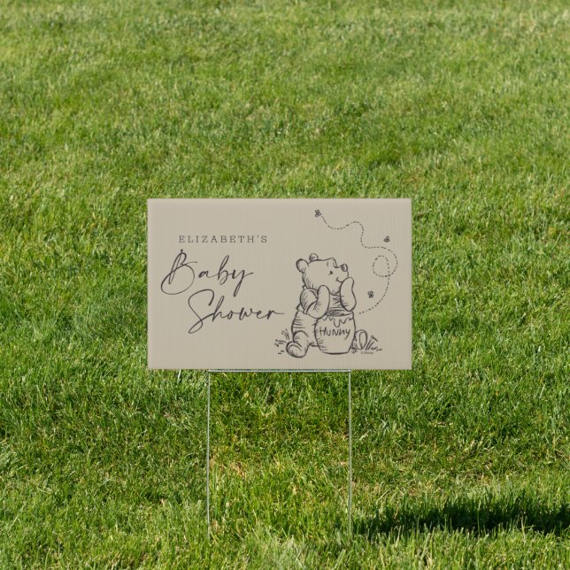 Simple Winnie the Pooh Baby Shower Sign (Insitu)