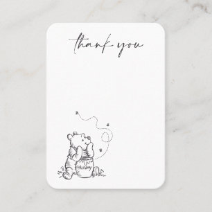 Simple Winnie the Pooh Baby Shower Thank You Place Card