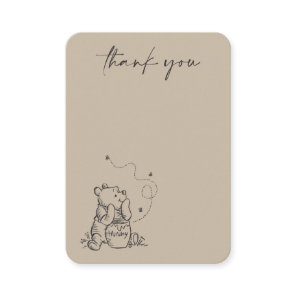 Simple Winnie the Pooh Baby Shower Thank You Place Card