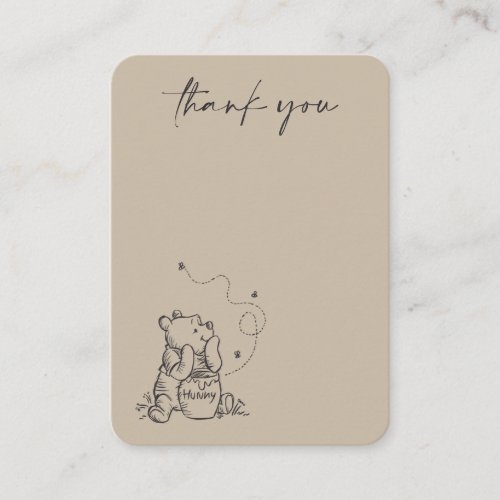 Simple Winnie the Pooh Baby Shower Thank You Place Card