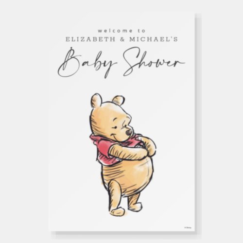 Simple Winnie the Pooh Baby Shower Welcome Foam Board