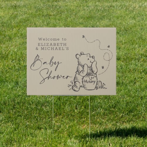 Simple Winnie the Pooh Baby Shower Welcome Sign