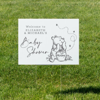 Simple Winnie the Pooh Baby Shower Welcome Sign
