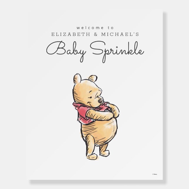 Simple Winnie the Pooh Baby Sprinkle Welcome Foam Board (Front)