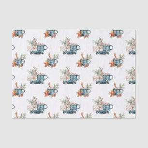 Simple Winter Blue Aesthetic Watercolor Christmas Tissue Paper