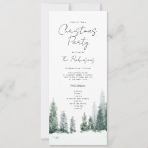 Simple Winter Christmas Party Invite Program Menu