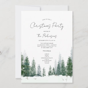 Simple Winter Christmas Party Invite Program Menu