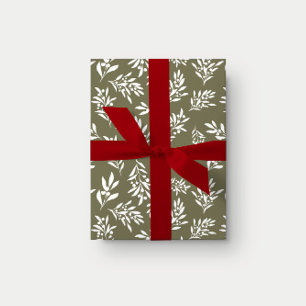 Simple Winter Greenery Holiday Wrapping Paper
