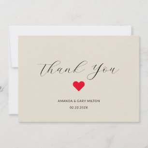 Simple Winter Heart Wedding Thank You Invitation